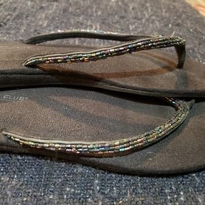 Vintage beaded flip flops